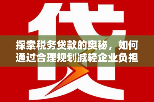 宁晋探索税务贷款的奥秘，如何通过合理规划减轻企业负担