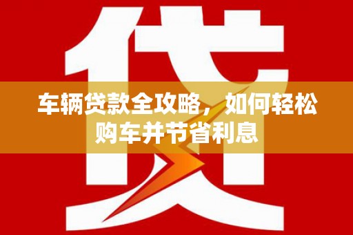 宁晋车辆贷款全攻略，如何轻松购车并节省利息