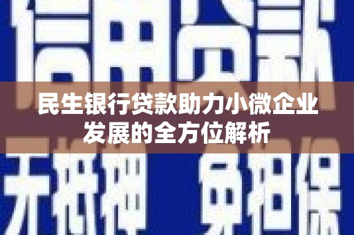 宁晋民生银行贷款助力小微企业发展的全方位解析