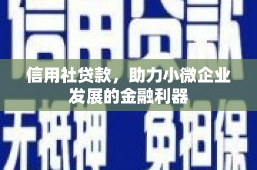 宁晋信用社贷款，助力小微企业发展的金融利器