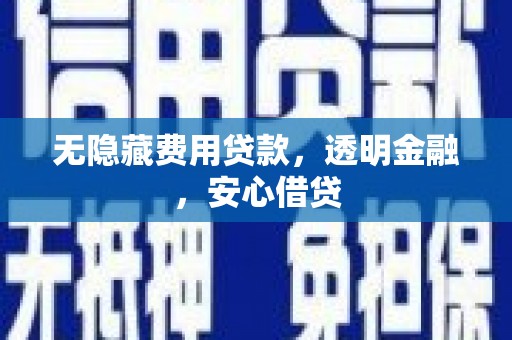 宁晋无隐藏费用贷款，透明金融，安心借贷