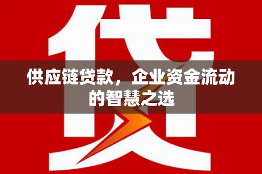 宁晋供应链贷款，企业资金流动的智慧之选
