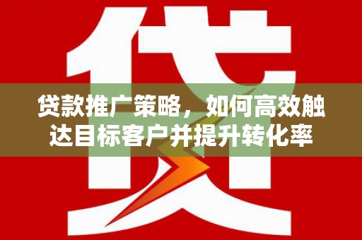 宁晋贷款推广策略，如何高效触达目标客户并提升转化率