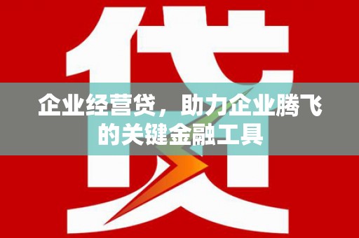 宁晋企业经营贷，助力企业腾飞的关键金融工具
