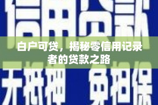 宁晋白户可贷，揭秘零信用记录者的贷款之路