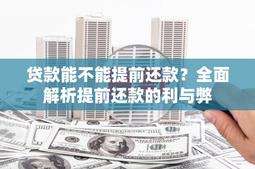 宁晋贷款能不能提前还款？全面解析提前还款的利与弊